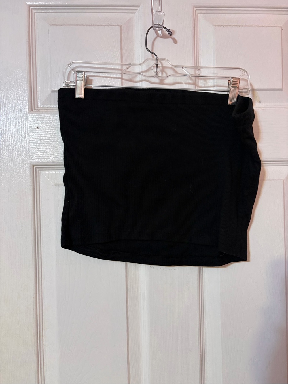 a new day Black Stretch Crop Top - Sleek Tube Silhouette